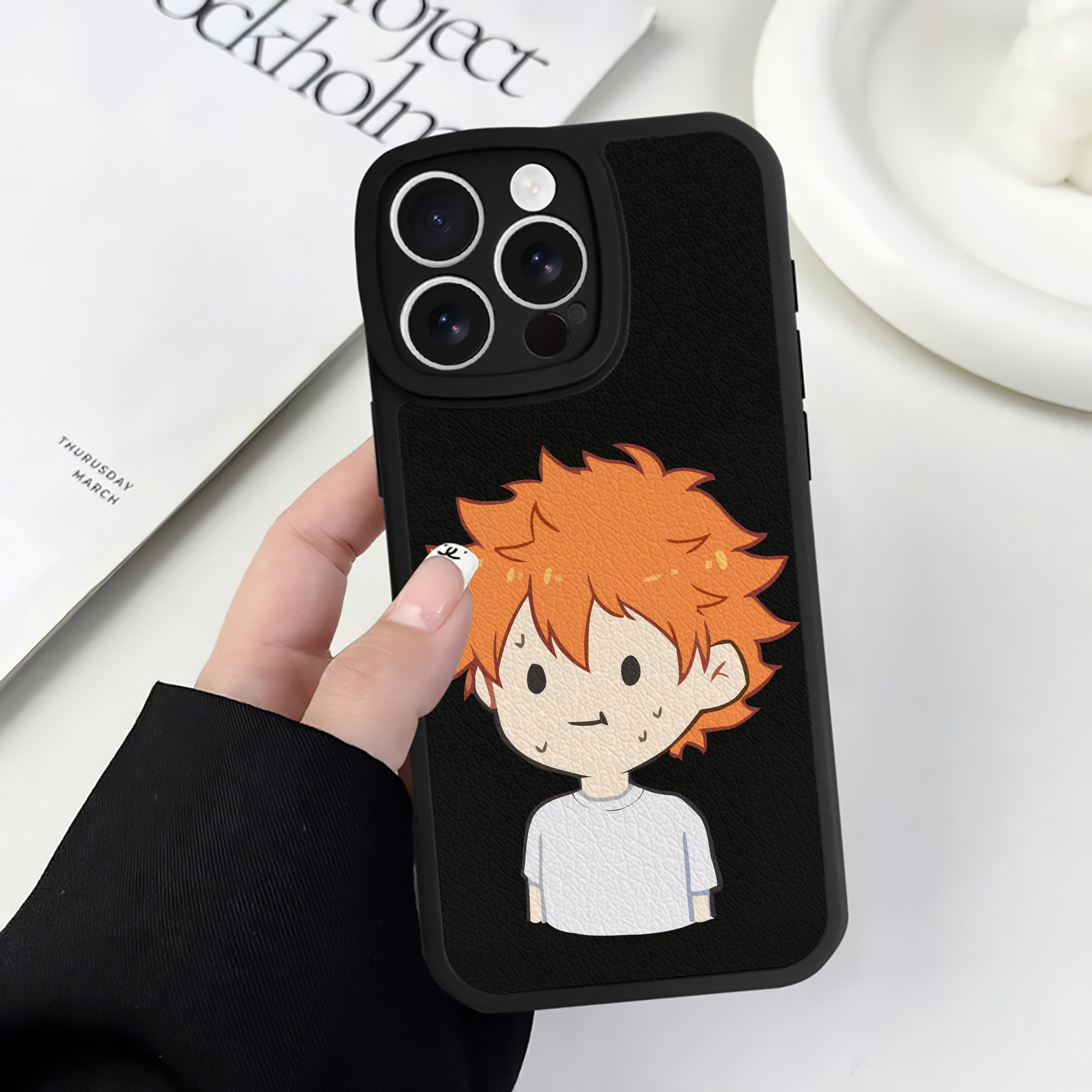 （画像用） ハイキュー!! Haikyu!! 【iPhone 16シリーズ対応】シリコンスマホケース（レザー調） 材質：シリコン